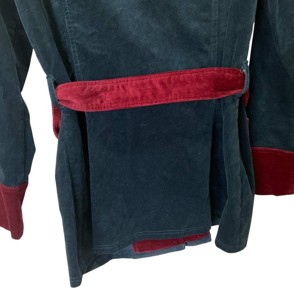 SMAK PARLOUR Corduroy Women's Teal and Red Jacket size L - Picture 4 of 10